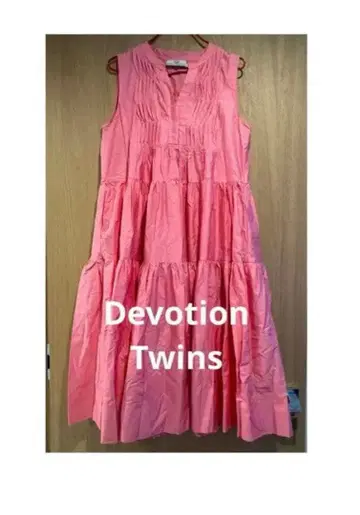 Devotion Twins 티어드 롱 원피스 핑크 S