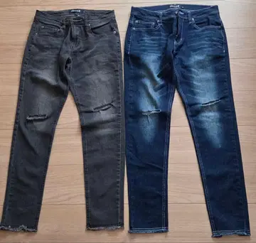 캐벌리어 스키니 데님 팬츠 데미지 가공