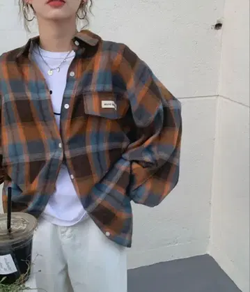 mejane 옴브레 체크 Big 셔츠