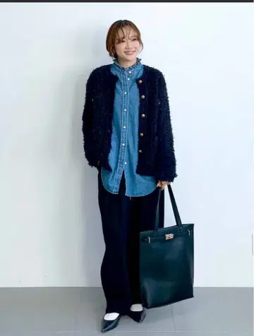 BABYLONE 데님 프릴 셔츠 미사용 새상품