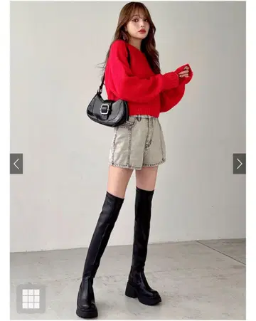 그레일 GRL 통굽 니하이 부츠[zr1109] 블랙