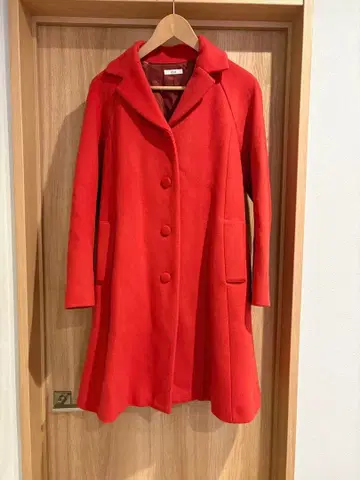 이에나 체스터 코트 빨간색 오렌지