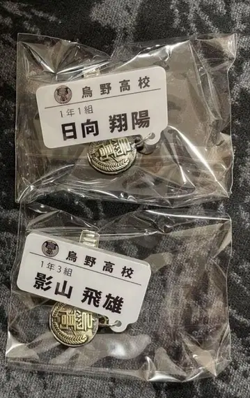 하이큐 참 포함 네임 배지 히나타 쇼요 카게야마 토비오 카라스노 고등학교