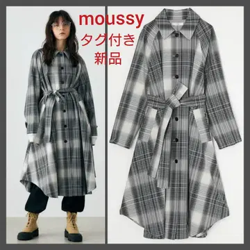 moussy 미사용 새상품 체크 롱 코트