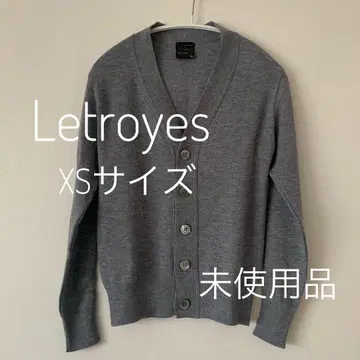 [미사용품] Letroyes 루트로와 울 V넥 가디건 그레이 XS