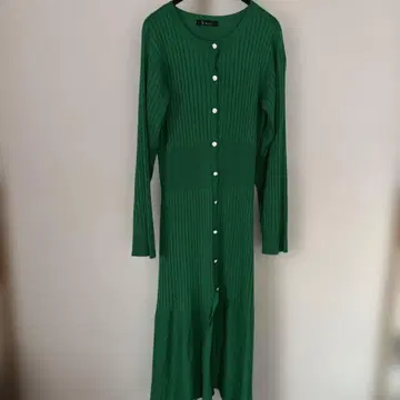미사용품 그린 리브 긴팔 니트 원피스