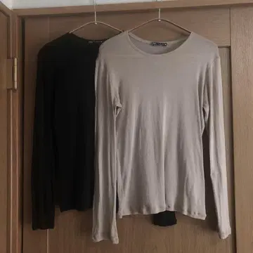 ZARA 자라 2장 세트 시어 티셔츠 긴팔T셔츠