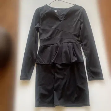 긴팔 페플럼 미니 원피스 캬바 파티