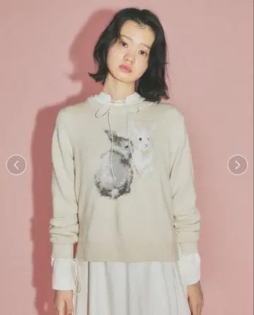 FURFUR 토끼 자카드 니트 스웨터 상의