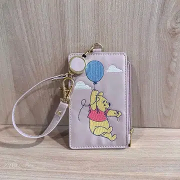 푸우 자수 패스케이스 핑크