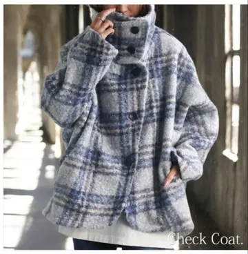 새상품 antiqua 체크 코트