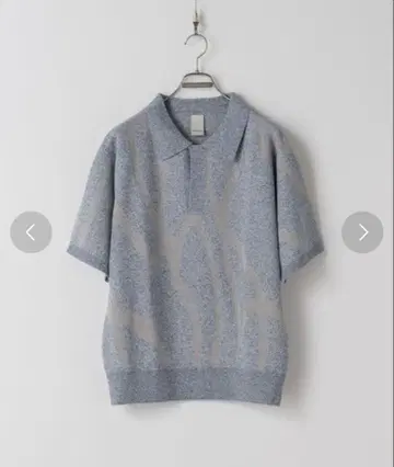 Casper John 마블 스키퍼 니트 피케 셔츠 블루 L