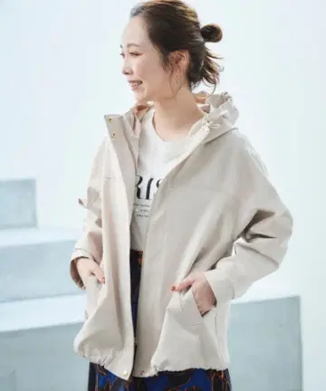 르쿨 블랑 트윌 스트레치 후드 블루종