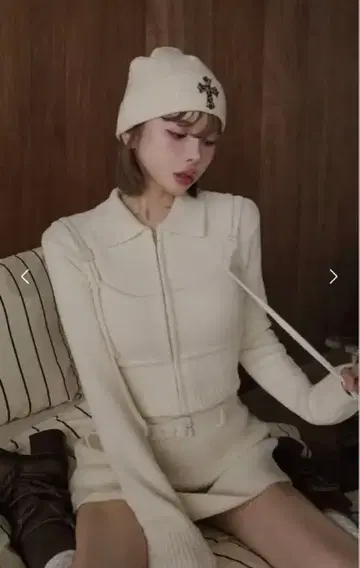 뷔스티에 도킹 니트탑 (베이지)