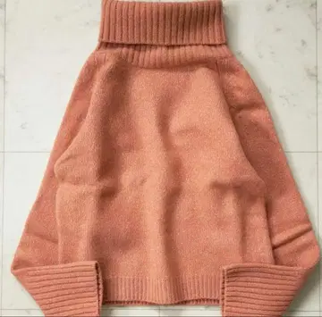 뷰티&유스 울 100% 로우 게이지 터틀 니트 프리 핑크