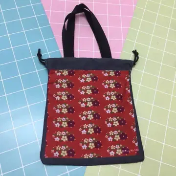 빨간색 꽃무늬 나일론 복조리