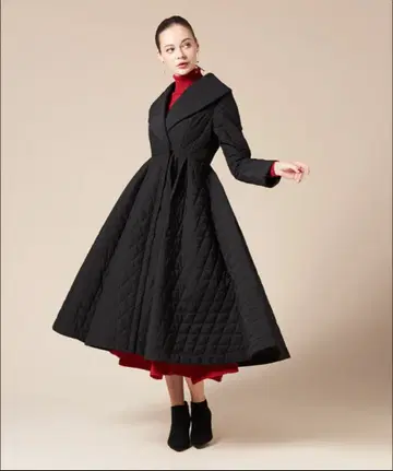 프렌치 시크 퀼팅 플레어 코트 M