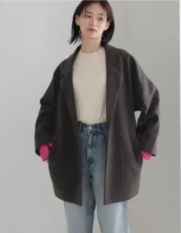 LOWRYS FARM 울리 테크 루즈 자켓 그레이