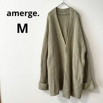 [ amerge. ] 롱 니트 가디건 M 그린 계열 끈 벨트 있음 겨울