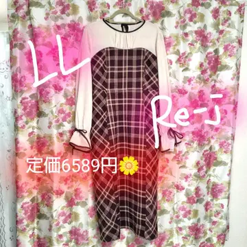 리본 가득 LL re-j 캔디 소매 가슴 도킹 원피스