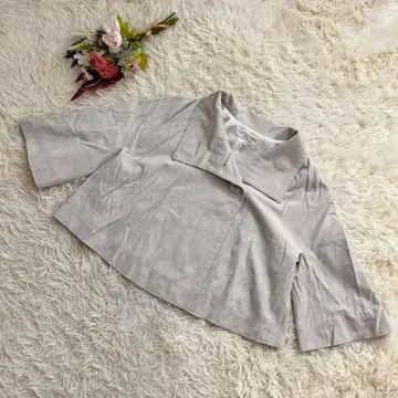 [ 22OCTOBRE ] 숏 자켓 세일러 카라 7부 기장 그레이(XL)