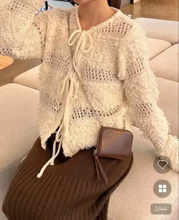 nugu 리본 편직 가디건