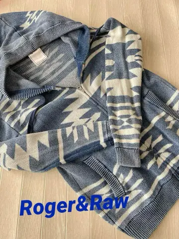 미사용 새상품 Roger&Raw 로저&로우 네이티브 오르테가 무늬 후드티