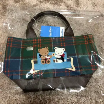 [새상품] familiar 2023 크리스마스 컬렉션 체크 무늬 토트백