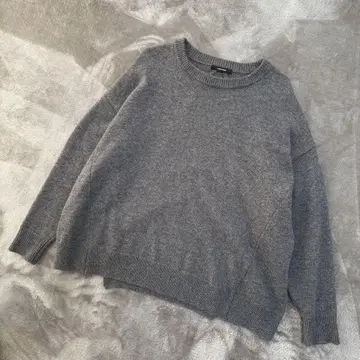 저널 스탠다드 울 캐시미어 크루넥 와이드 실루엣 그레이