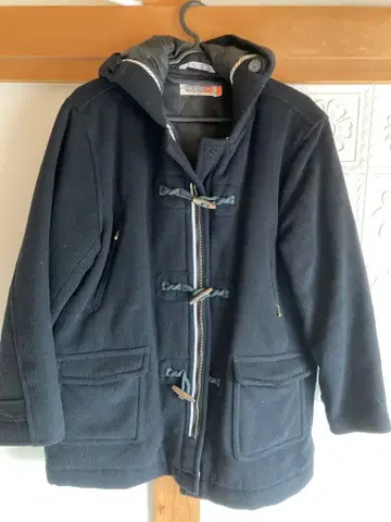 [ 새상품급 RUSS K ] 더플 코트 블랙 후드 부착