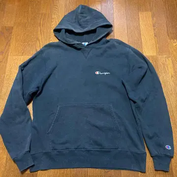 90s Champion 후드티 L 네이비 빈티지 눈 있음 자수
