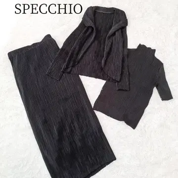 [ SPECCHIO ] 3세트 플리츠 블랙 가디건