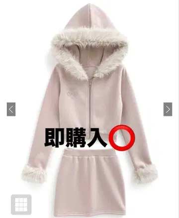 GRL 퍼 후드티 x 미니 스커트 웨트 셋업 핑크 속기모 스나계