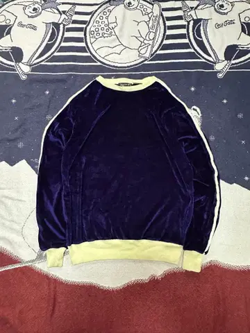 90s 벨로아 풀오버 맨투맨 네이비 케이블 짜임 크롭 00s