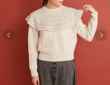 큰 카라 케이프 니트 마르샹 드 샤름 샘플