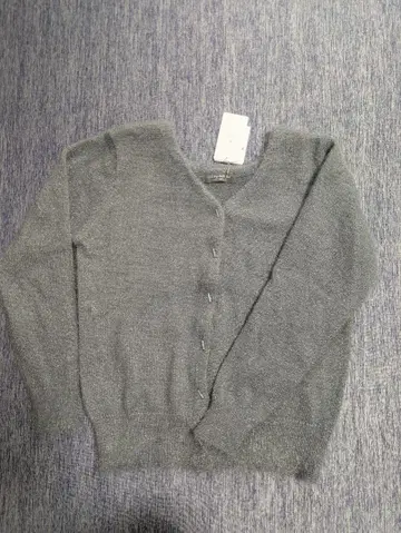 그레이 V넥 가디건 긴팔