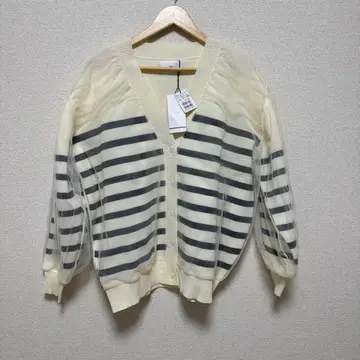 [ 택 포함 새상품 ] vin 프리 사이즈 아이보리 스트라이프 가디건