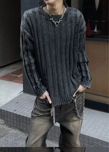 [ Chikashitsu + ] dirty washing rib knit