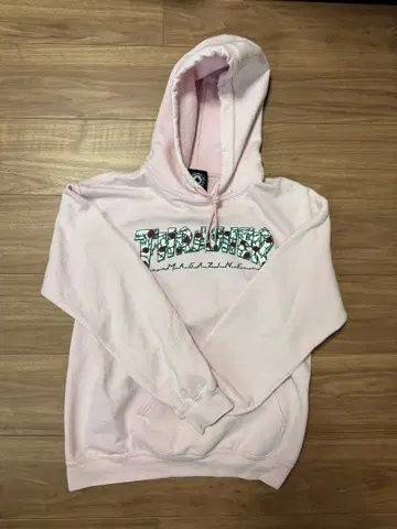 Thrasher 핑크 후드티 S 사이즈 구제 의류