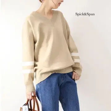 spick and span V 풀오버 니트 베이지