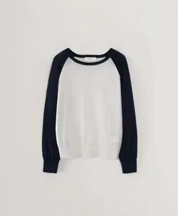 OHOTORO 스킴 라글란 쉬어 니트 네이비