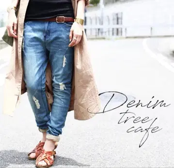 antiqua 데미지 가공 페인트 데님