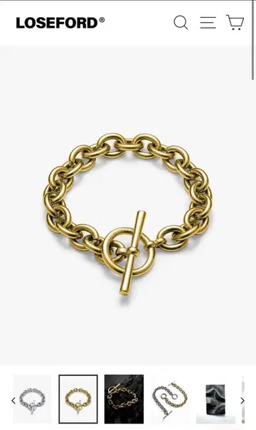 LOSEFORD 골드 체인 팔찌 22cm