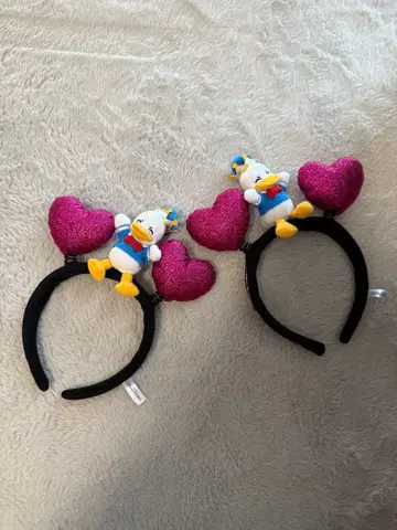 도널드 덕 하트 모양 머리띠
