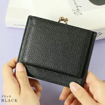 라쿠텐 이단 접이식 지갑 천연 가죽