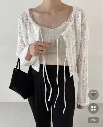 nugu 레이스 리본 가디건