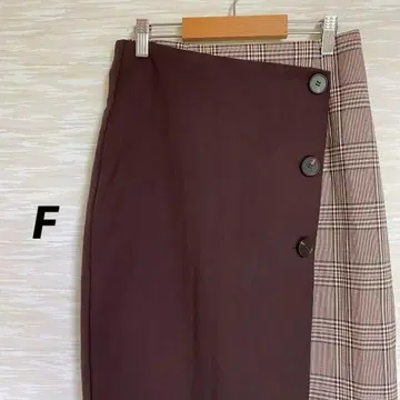 랩 타이트 스커트 [F] 종아리 기장 체크 무늬 허리밴딩 고급 엘레강트