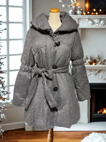 그레이 헤링본 다운 자켓