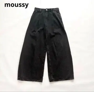 moussy 블랙 와이드 팬츠