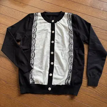 [ 새상품 ] 바이컬러 성인 레이스 가디건